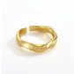Irregular Wave Ring, Minimalist Gold Adjustable Ring, Asymmetric Ring, Chunky Ring, Hollow Ring, Streetwear Ring, Cool Ring, Fashion Ring