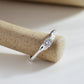 18K Gold Zircon Rings, Solitaire Ring, Dainty Stacking Ring, Wave Band Ring, Simple Statement Ring, Adjustable Ring, Minimalist Ring