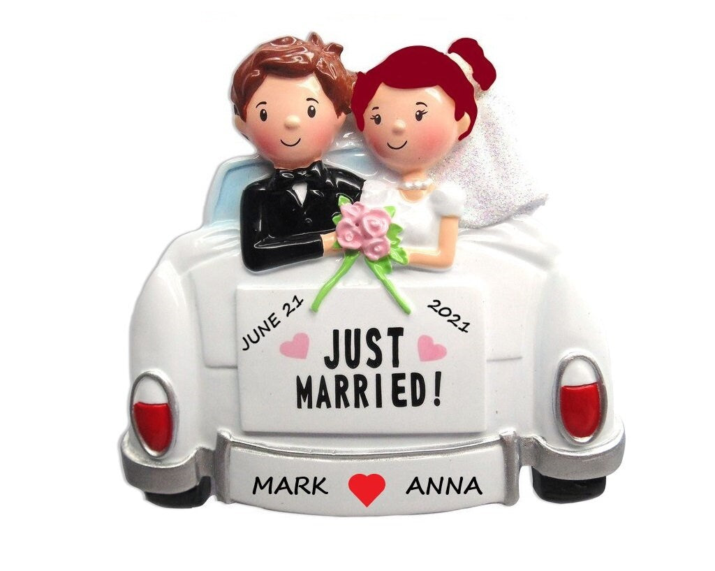 2024 Couple Wedding Personalized Christmas Ornament, Bride And Groom Ornament, Wedding Ornament, Couple Ornament, 2024 Newlywed Ornament