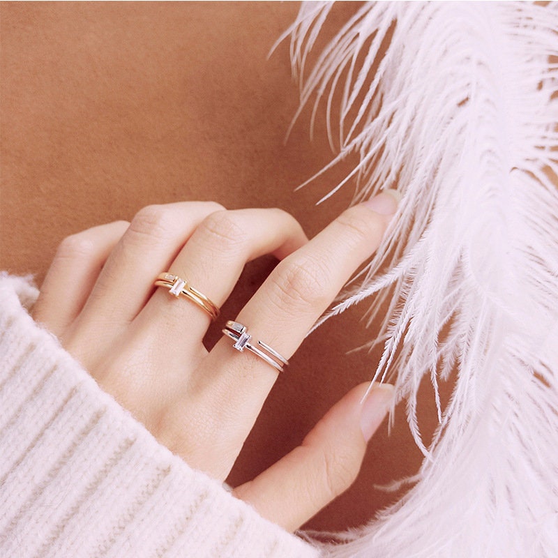 18K Simple Gold Ring, Stacking Rings, Dainty Ring, Band Ring, Delicate Ring, Boho Ring, Knuckle Midi Ring, Simple Thin Rings, Dainty Rings