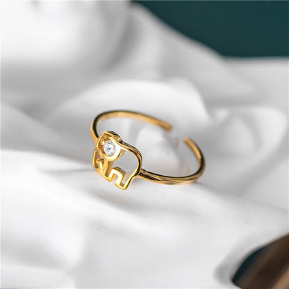 Elephant Ring, Dainty Ring, Animal Ring, Unique Ring, Minimal Stackable Ring, Opening Ring, Adjustable Stacking Minimal Rings, Fashion Ring