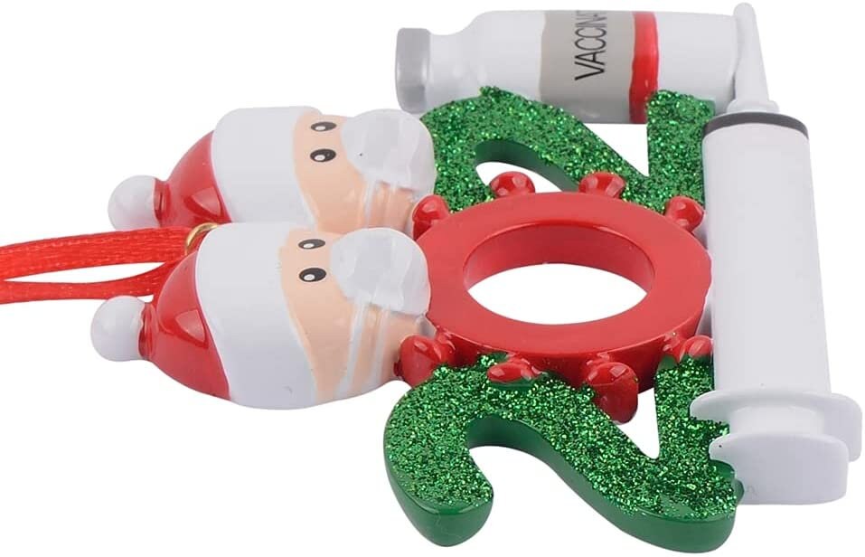 2021 Family Vaccine Personalize Christmas Ornament, Vaccinated Personalized Mask Christmas Ornament, 2021 Christmas Gifts Home Tree Decor