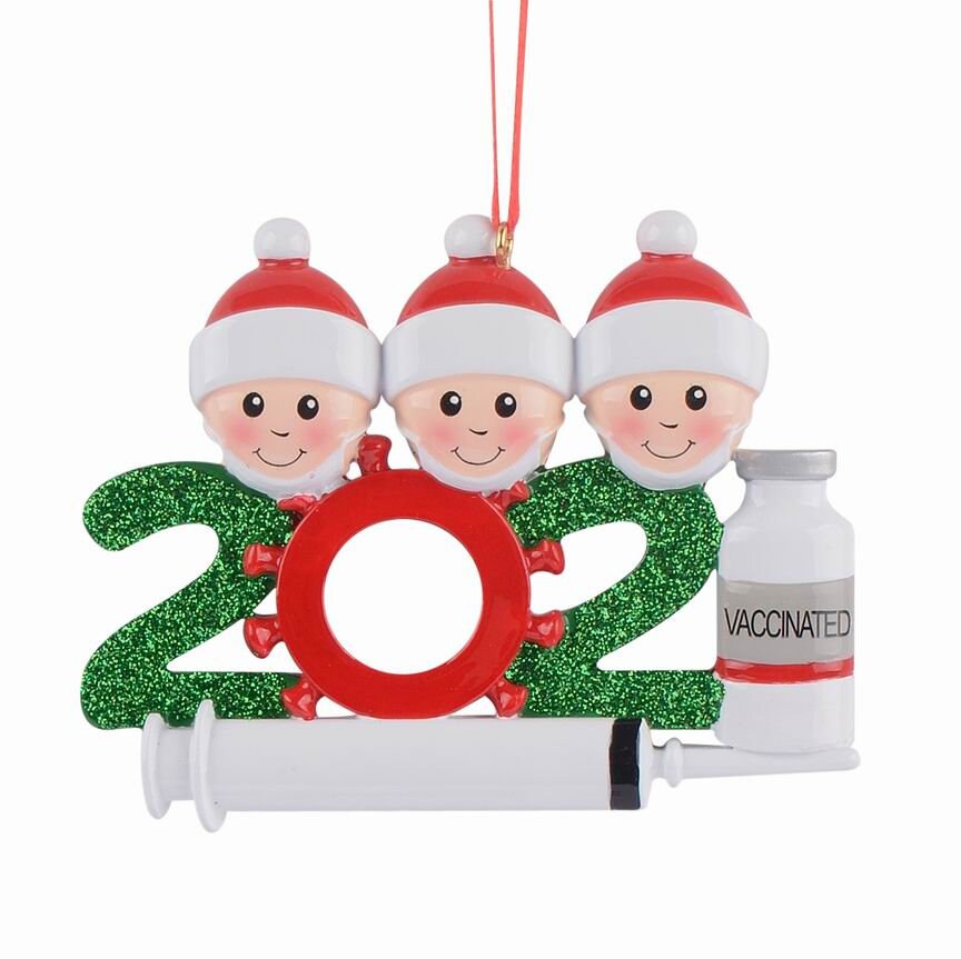 2021 Family Vaccine Ornament, Personalize Vaccinated Ornament, 2021 Custom  Christmas  Ornament, Christmas Decoration Mask Family ornament