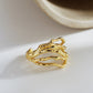 Minimalist Irregular Ring, Lava Ring, Hammered Textured Ring, Chunky Ring, Bold Ring, Unique Statement Ring, Vintage Gold Ring, Crease Ring