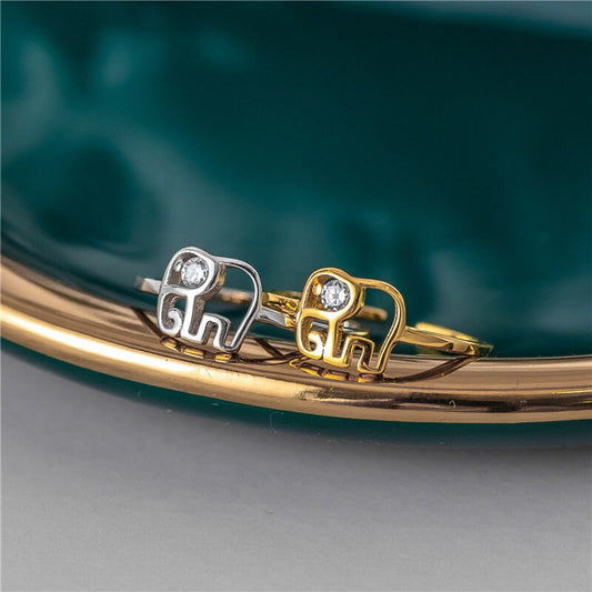 Elephant Ring, Dainty Ring, Animal Ring, Unique Ring, Minimal Stackable Ring, Opening Ring, Adjustable Stacking Minimal Rings, Fashion Ring