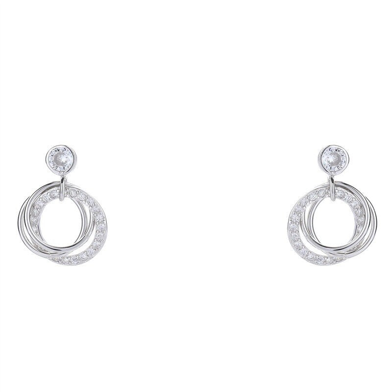 Simple Small Dainty Earrings, Dangle Earrings, Minimalist Drop Earrings, circle earrings, simple drop earring, simple silver circle earrings