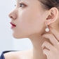 Pearl Bridal Earrings, Classic Pearl Wedding Earrings, Bridesmaid earrings, Pearl drop Earrings, Hoop Drop Stud Earrings with Baroque Pearls