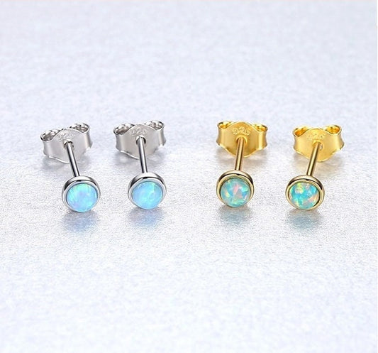 Tiny Opal Stud Earring