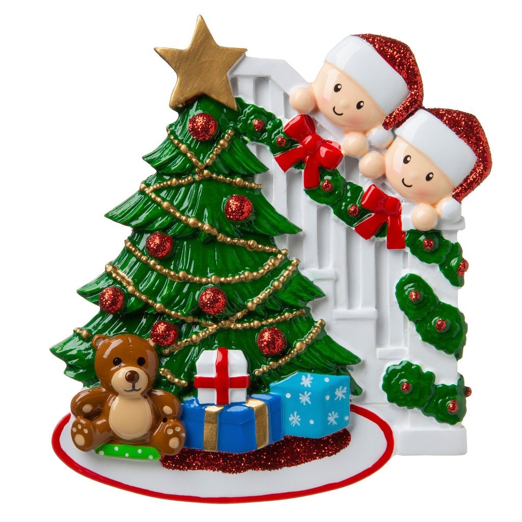 Christmas Ornaments 2023 - Peeking Family Ornament Personalized Ornament for Christmas Family of 2 3 4 5 6 7 8 - Christmas Ornament Gift