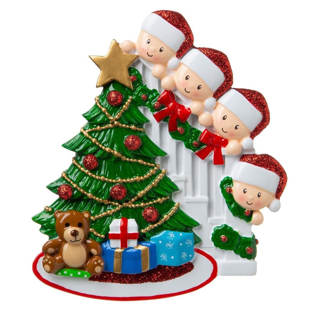 Christmas Ornaments 2023 - Peeking Family Ornament Personalized Ornament for Christmas Family of 2 3 4 5 6 7 8 - Christmas Ornament Gift