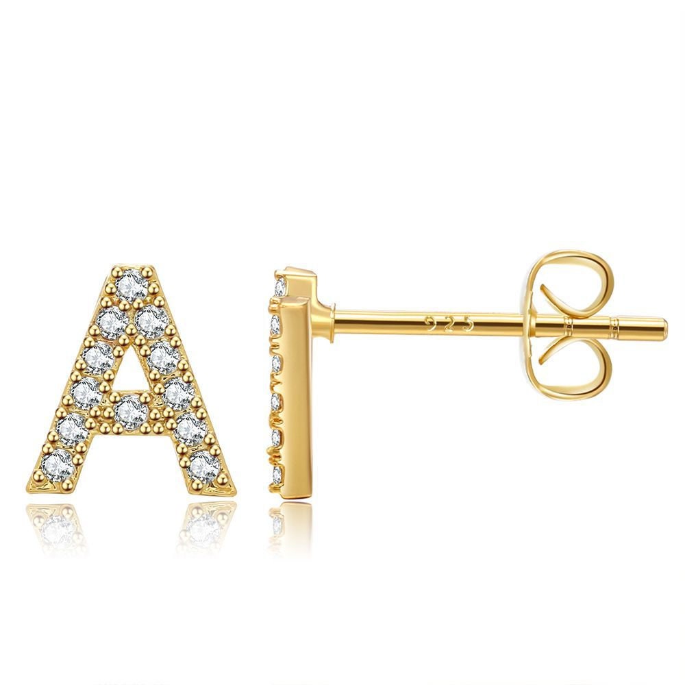 Alphabet Stud initial Earring