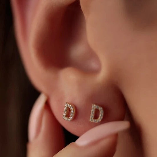 Alphabet Stud initial Earring