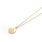 Gold Chain Crystal Eye Coin Pendant Necklace