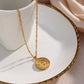 18K Gold Plated Double Side Zircon Moon Star Necklace, Designer Necklace Coin Pendant Necklace