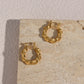 18K Gold Non Tarnish Chunky Striped Texture Twisted Hoop Earrings, Jewelry Gold Plated Stainless Steel Hoop Earring