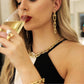 18K Gold U Shape Chain Stud Earring