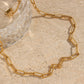 18K Gold Plated Super Thin Twisted Texture Stainless Steel Chain Necklace,  Jewelry Necklace For Women