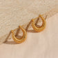 18K Gold Plated Thin Type Classical Solid Huggie Croissant Hoop Earring Stainless Steel  Jewelry 2022