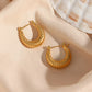 18K Gold Plated Thin Type Classical Solid Huggie Croissant Hoop Earring Stainless Steel  Jewelry 2022