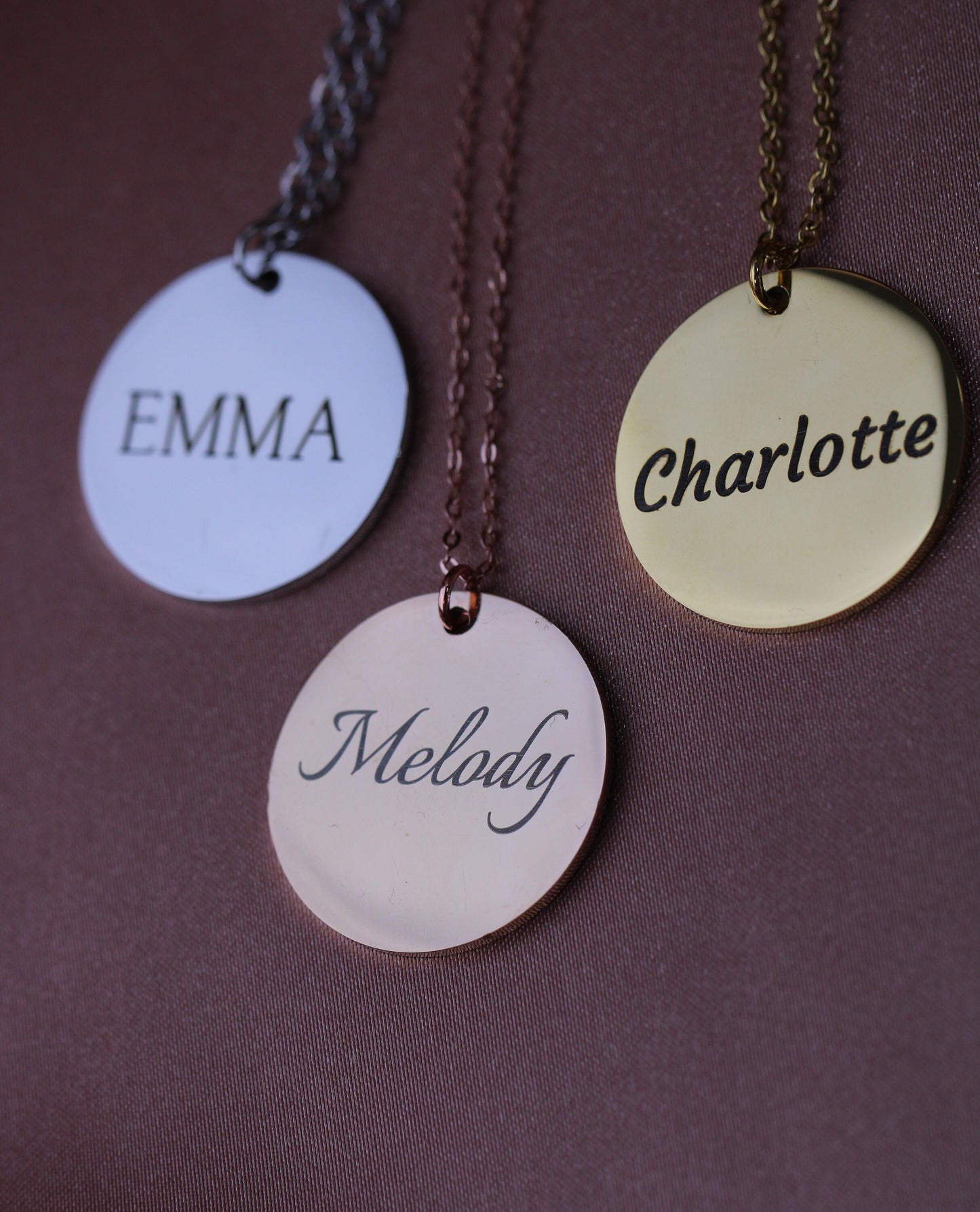 Custom Disc Necklace, Personalized Name Necklace, Kids Name Necklace, Dainty Coin Necklace, Engraved name Necklace, Personalized Gift, Gifts