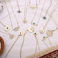 Gold Chain Crystal Eye Coin Pendant Necklace