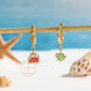 Gold Plated Crystals Earrings,18K Gold Plated drop fruit earrings,Fashion Cute Animal Drop Earrings, Designer Crystal Small Hoop Earrings