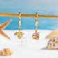 Gold Plated Crystals Earrings,18K Gold Plated drop fruit earrings,Fashion Cute Animal Drop Earrings, Designer Crystal Small Hoop Earrings