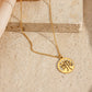 Hollow Out Tree Of Life Coin Pendant Necklace