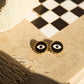 Evil eye statement earrings, custom enamel stud earrings