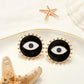 Evil eye statement earrings, custom enamel stud earrings