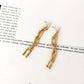 18K Gold U Shape Chain Stud Earring