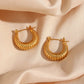 18K Gold Plated Thin Type Classical Solid Huggie Croissant Hoop Earring Stainless Steel  Jewelry 2022
