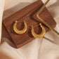 18K Gold Plated Thin Type Classical Solid Huggie Croissant Hoop Earring Stainless Steel  Jewelry 2022
