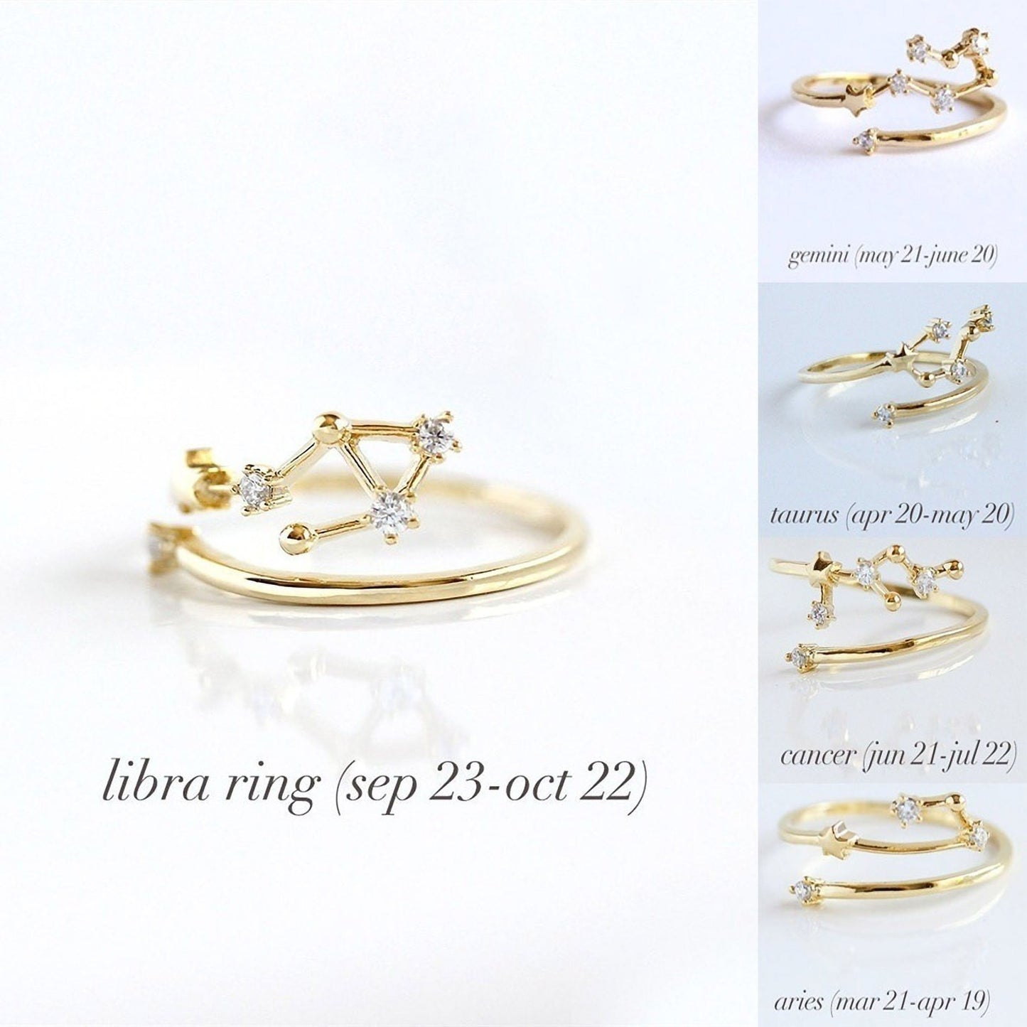 Zodiac Rings,Adjustable Constellations Rings,Star Signs Rings,Astrology Ring,Adjustable Zodiac Ring