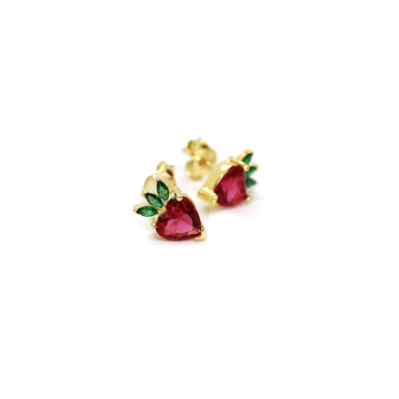 Dainty Fruit Stud Earrings, Studs Fruits Earring, Dainty Crystal Fruit Earring, Colorful Ring with Fruit Design, Minimalist Summer Earrings