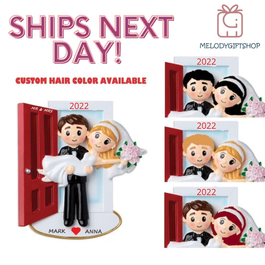 Couple Wedding Christmas Ornament 2023 , Bride And Groom Ornament, 2023 Wedding Ornament, Newlywed Ornament, Christmas Couple Ornament