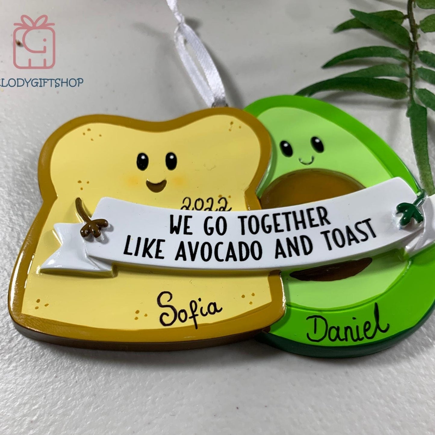 Personalized Christmas Ornaments For Couples-Avacado and Toast Couple Ornament-Avocado Ornament- 2023 Christmas Ornament