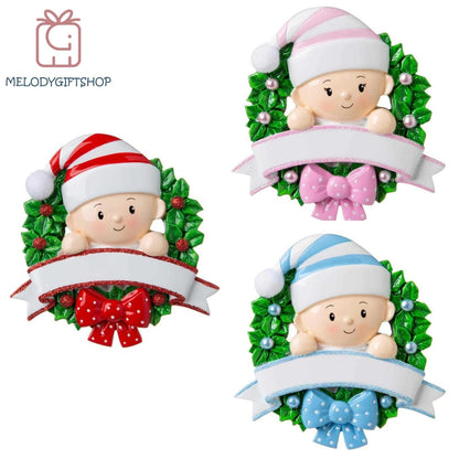 Baby Ornament 2024 - Baby First Christmas Ornament 2024- Baby's 1st Christmas Ornament - Newborn Ornament - Pregnancy Gift