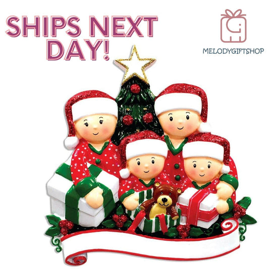 Family Christmas Ornament,Personalized Opening Present Family, Custom Family Ornament, Family Ornament with Name, 2022 Christmas Ornament