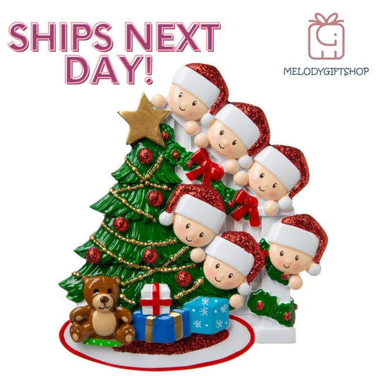 Christmas Ornaments 2023 - Peeking Family Ornament Personalized Ornament for Christmas Family of 2 3 4 5 6 7 8 - Christmas Ornament Gift