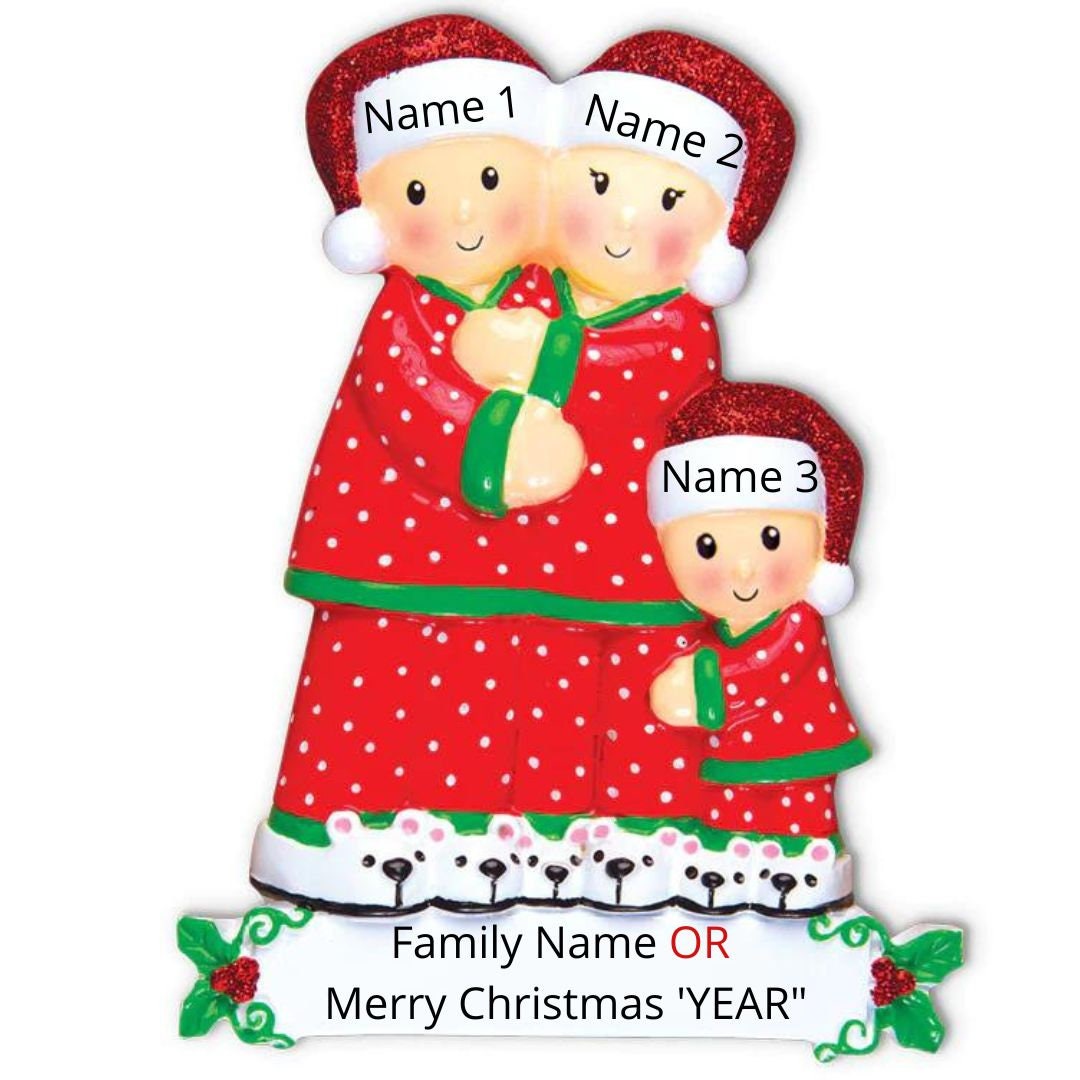 Pajama Family Christmas Ornament Personalized 2023 - Family Christmas Ornament - Family of 3 4 5 6  Christmas Ornament,Christmas Ornament
