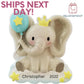 Elephant Baby Boy  Christmas Ornament 2023  - Elephant Personalized Ornament - Personalized Baby Boy First Christmas - Christmas Ornament