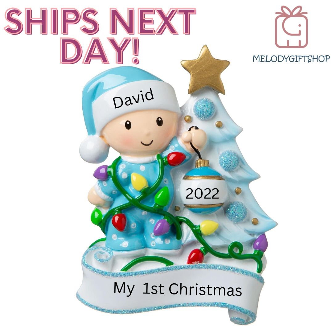 Baby First Christmas Ornament 2024 - Personalized Baby Ornament - 2024 Baby's 1st Christmas Ornament - Newborn Ornament - Pregnancy Gift