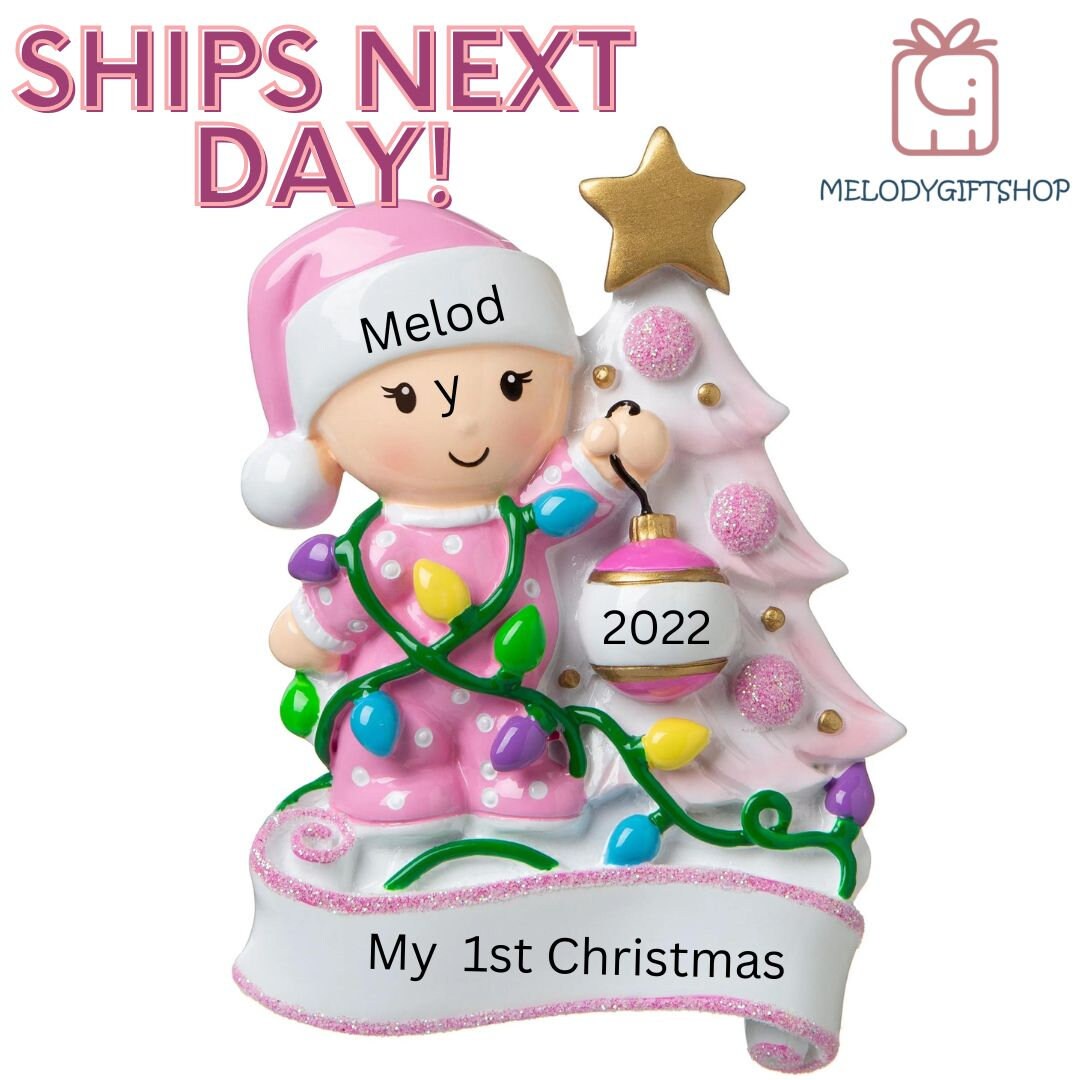 Baby First Christmas Ornament 2024 - Personalized Baby Ornament - 2024 Baby's 1st Christmas Ornament - Newborn Ornament - Pregnancy Gift