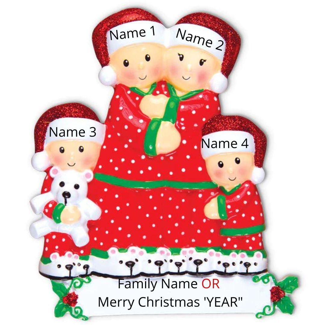 Pajama Family Christmas Ornament Personalized 2023 - Family Christmas Ornament - Family of 3 4 5 6  Christmas Ornament,Christmas Ornament