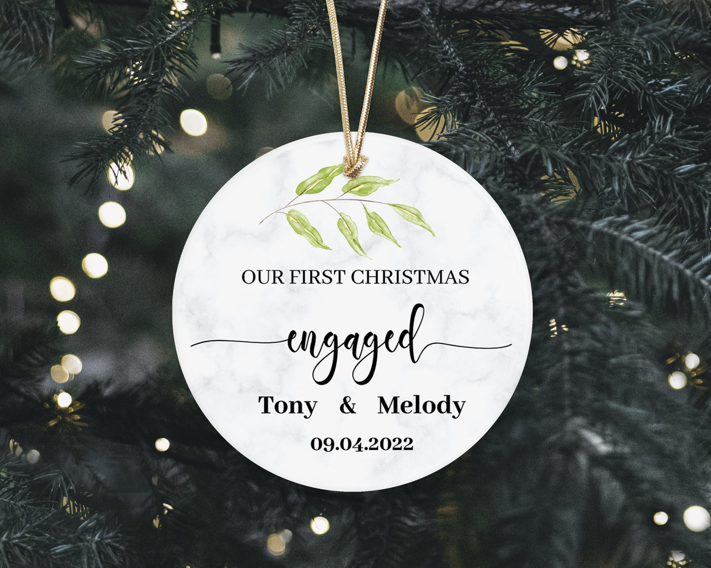 First Christmas Married Ornament - Mr and Mrs Ornament - Wedding Christmas Gift- Newlywed Christmas Ornament, Personalized Christmas Gift