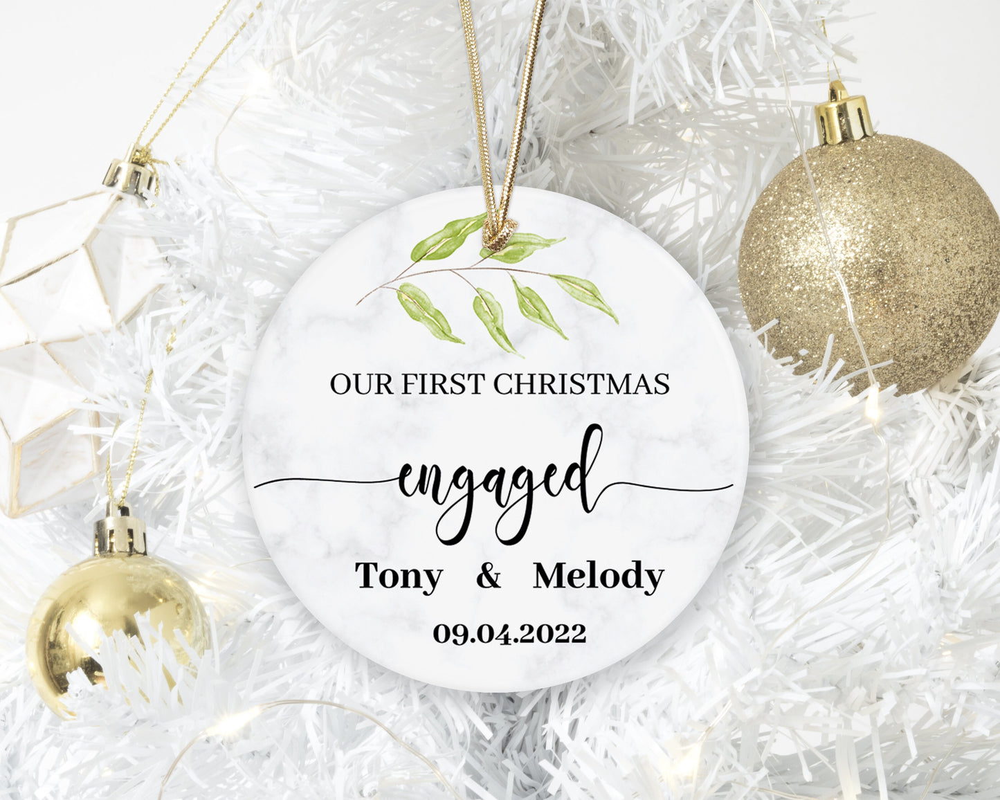 First Christmas Married Ornament - Mr and Mrs Ornament - Wedding Christmas Gift- Newlywed Christmas Ornament, Personalized Christmas Gift