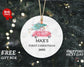 Baby's First Christmas Ornament 2022 - Personalized First Christmas Truck Ornament - Custom Baby Boy Truck Ornament