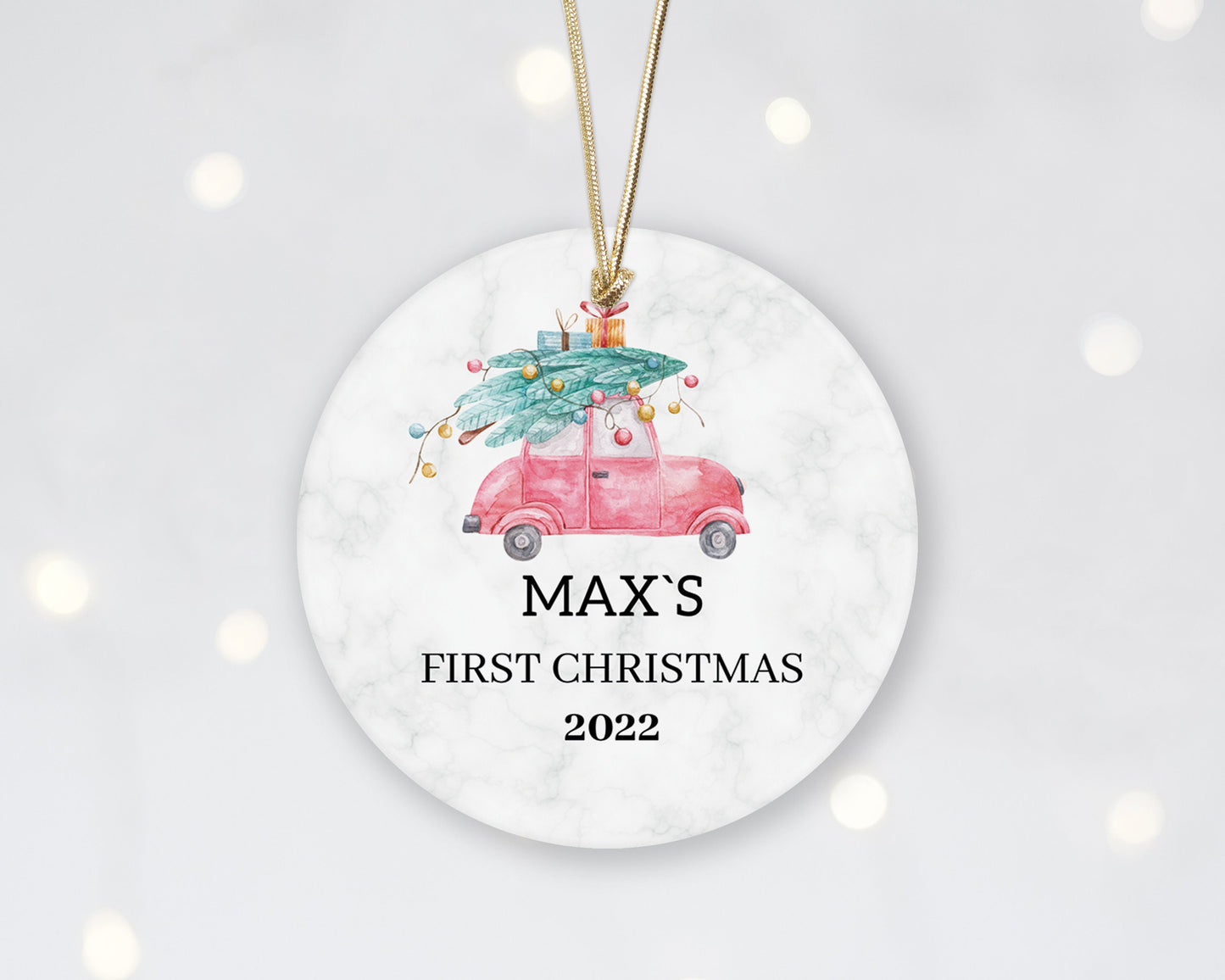 Baby's First Christmas Ornament 2022 - Personalized First Christmas Truck Ornament - Custom Baby Boy Truck Ornament