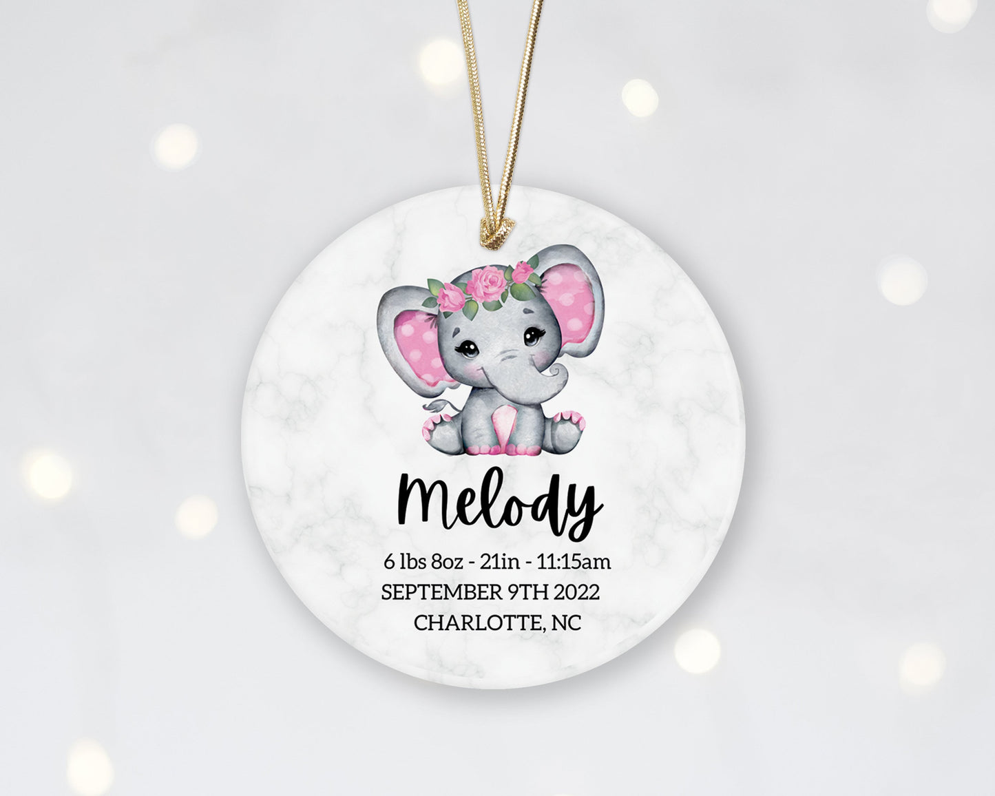 Baby's First Christmas Ornament - Baby Stats First Christmas Ornament - Custom Baby Ceramic Ornament 2023 -Personalized New Baby Ornament